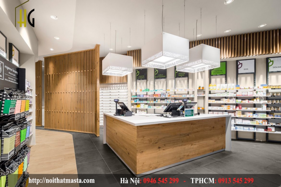 thiết kế nội thất hiệu thuốc 